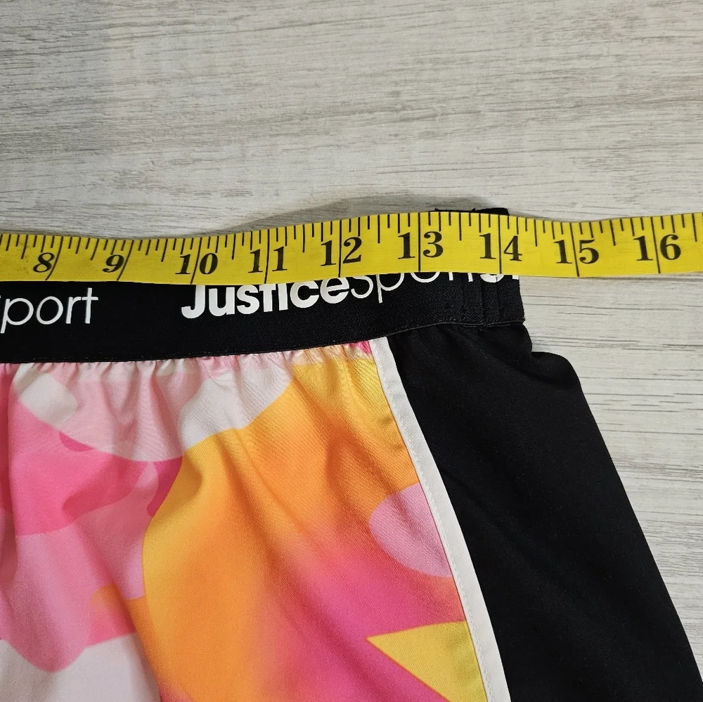 Justice Girls Board Swim Shorts Sport Camo XL 16/18 Pink Orange Lined